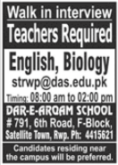 Dar e Arqam School Walk In Interviews