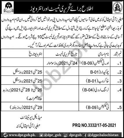 Helpers Eye Hospital Quetta Jobs 2021 for Nursing Orderly