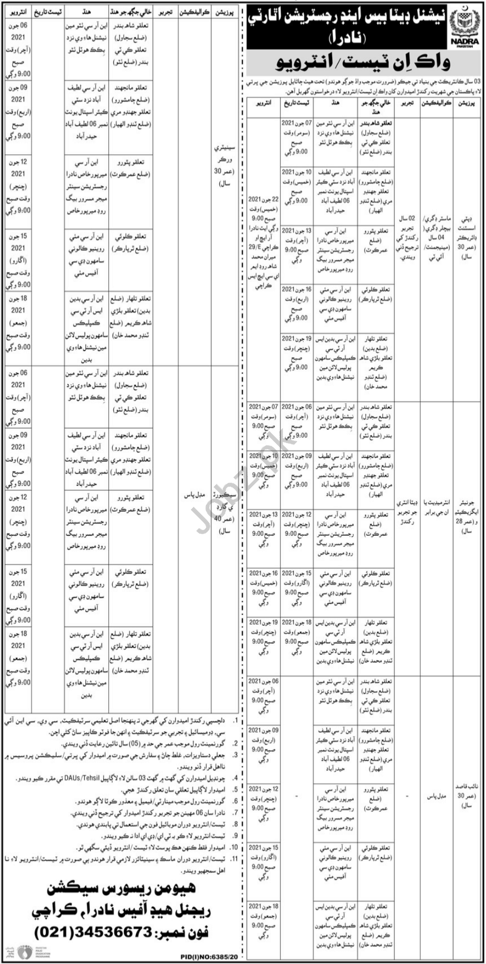 National Database & Registration Authority Jobs 2021