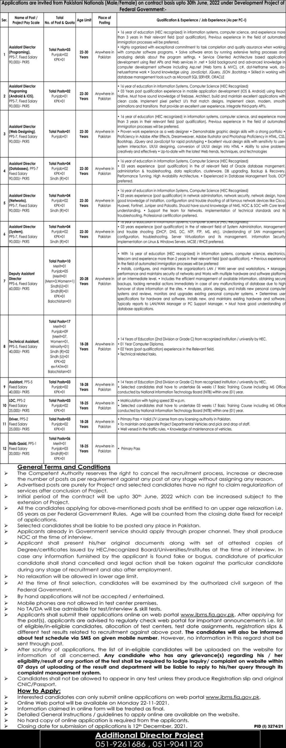 Federal Investigation Agency Jobs