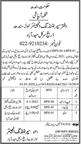Interview Date for jobs at Drainage Circle Hyderabad in February