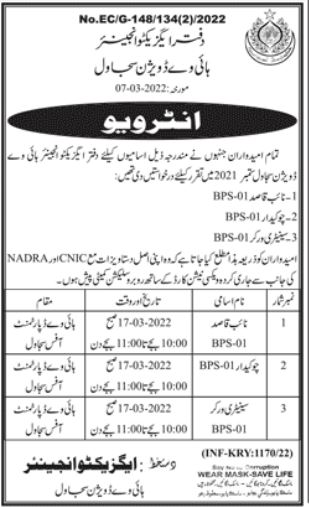 Interviews Schedule for jobs at Highways Division Sujawal in March