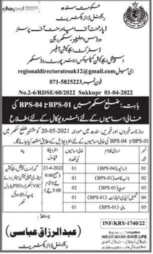 Interviews for jobs at Department of Empowerment of Persons in April