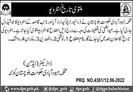 Population Welfare Department Jobs Interview Cancellation in June