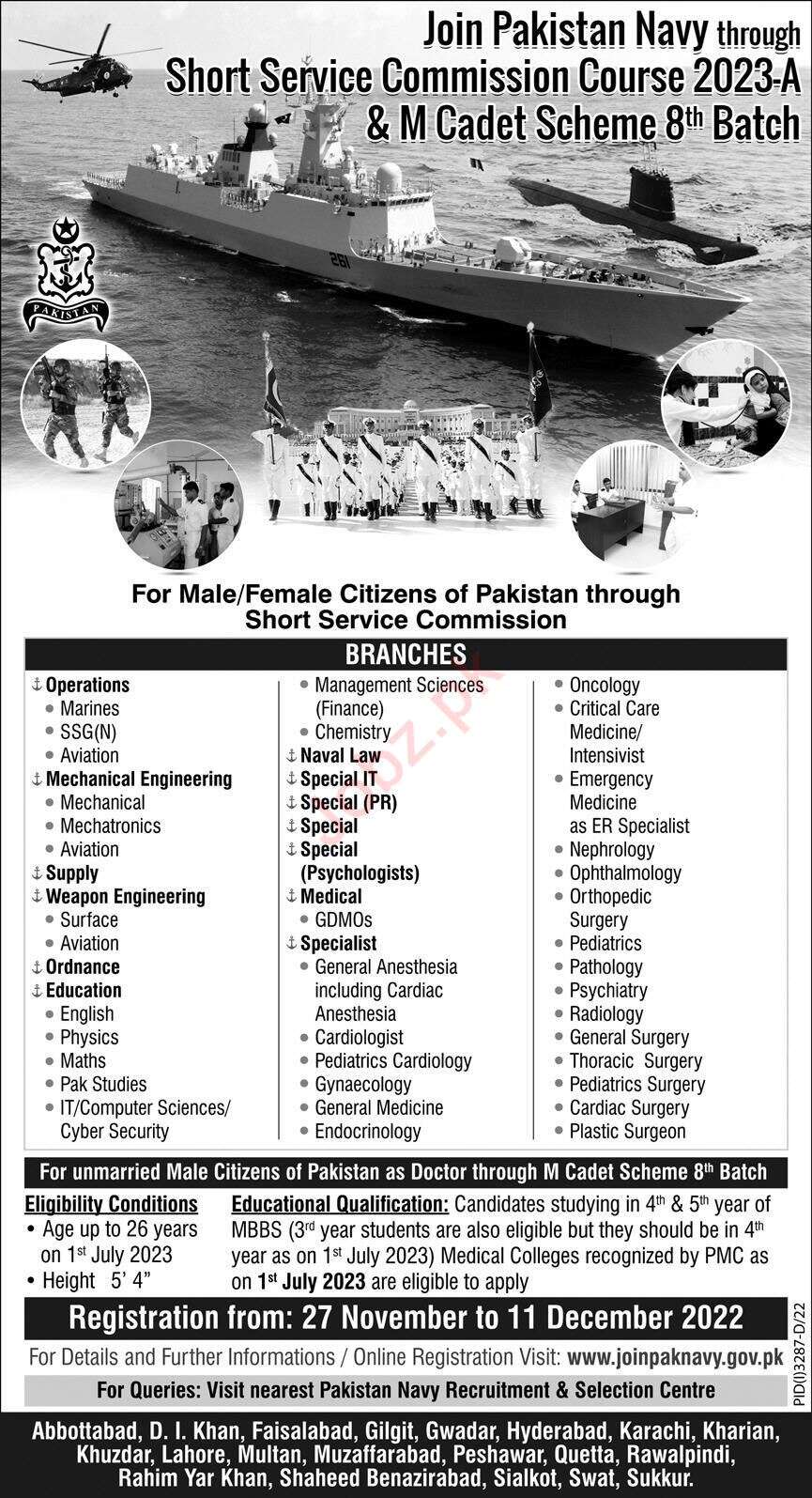 Join Pakistan Navy Through Short Services Commission 2023 in December