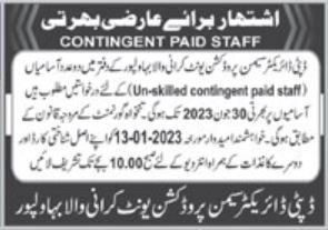 Jobs Interviews at Semen Production Unit SPU Bahawalpur in January