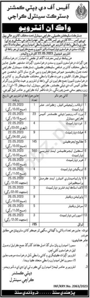 District Selection Committee Karachi Job Interview 2023 in May