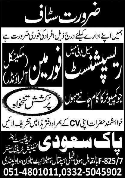 Jobs Interviews At Pak Saudi Trade Test And Technical in July