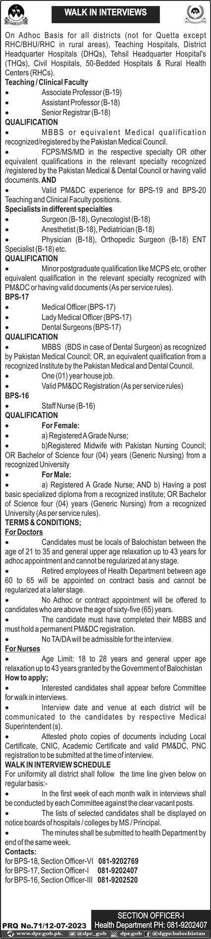 Walk In Interviews For Jobs At Health Department in July