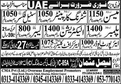 Electrician & Aircraft Cleaner Jobs 2023 In UAE in July
