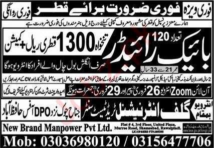 Bike Rider Jobs In Qatar in February