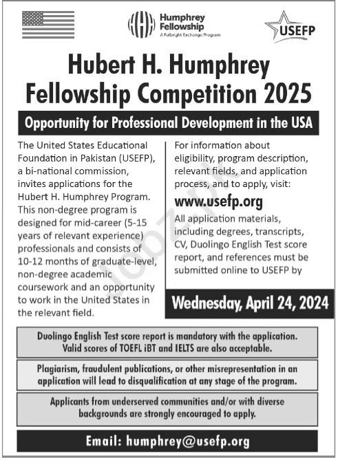 Fellowship Competition At US Educational Foundation 2025 in February