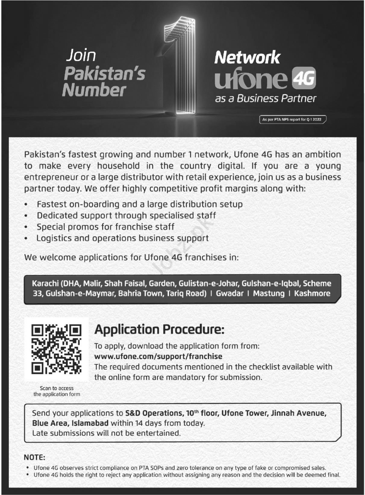Distributor Required At Ufone in February