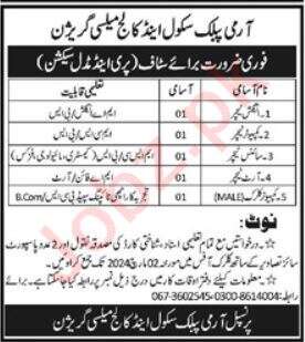 Vacancies Available At Army Public School & College APS&C in February