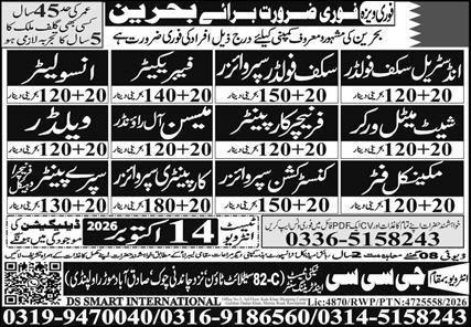 Carpentry Supervisor & Sheet Metal Worker Jobs 2026 in October