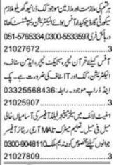 Sales Manager & Subject Teacher Jobs 2026 In Islamabad in October