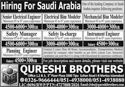 Qureshi Manpower Bureau Saudi Arabia Jobs Notice 2026 in October