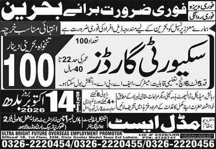 Security Guards Jobs Career Opportunity In Bahrain 2026 in October