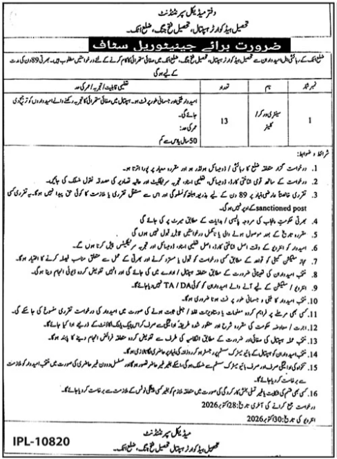 Latest Tehsil Headquarter Hospital THQ Attock Jobs 2026 in October