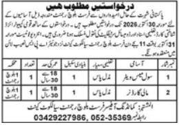 Jobs Vacant At Baloch Regiment Sialkot Cantt in October